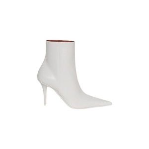 Amina Muaddi Barbara Bootie - White Nappa Leather - NWT